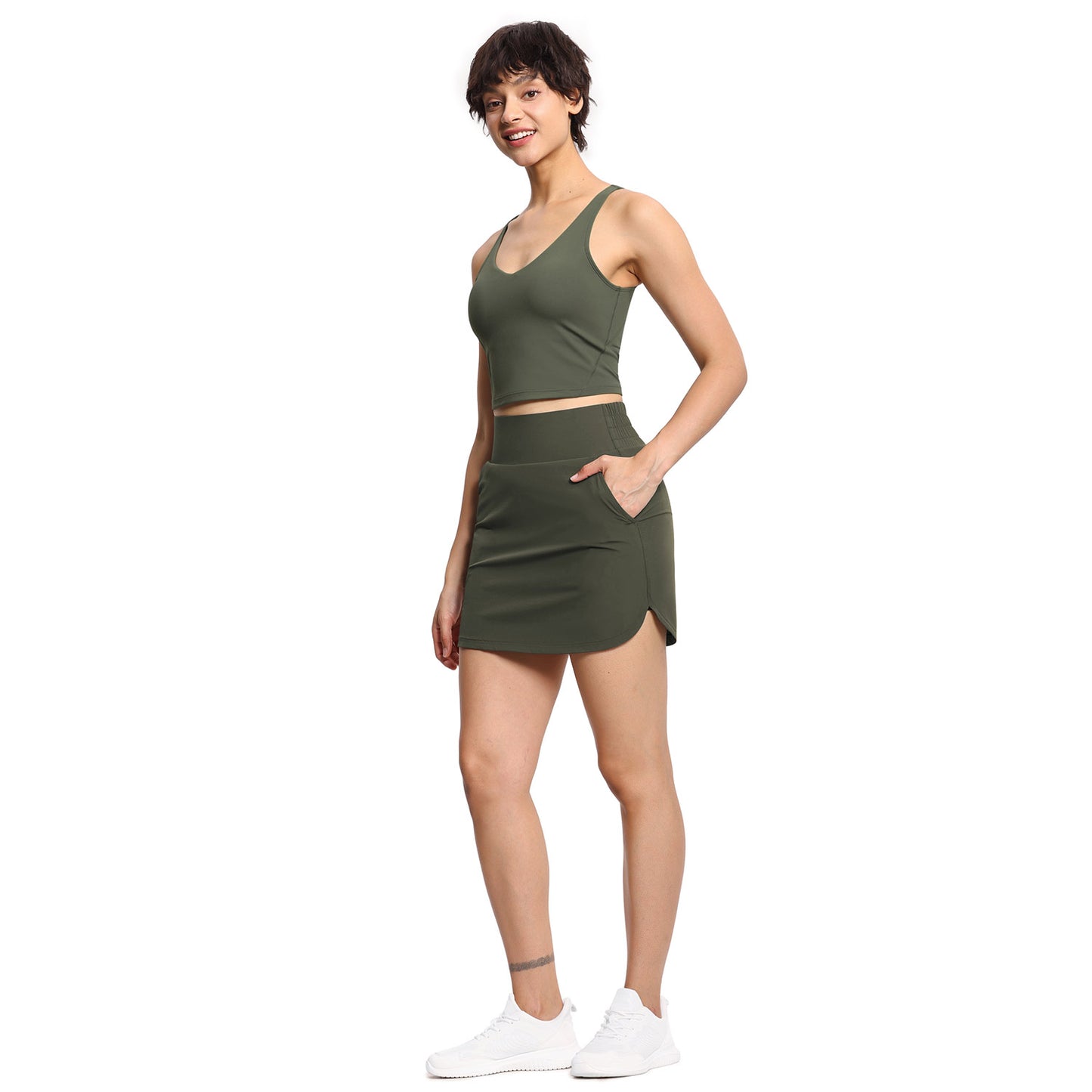 THE GYM PEOPLE Women's Golf Skort Tennis High Waist Lightweight Athletic Casual Skirts Built-in Shorts with 4 Pockets