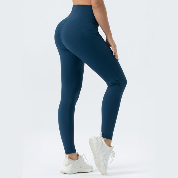 THE GYM PEOPLE Women's V Cross Waist Workout Leggings Tummy Control Running Yoga Pants with Pockets