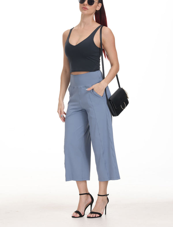 THE GYM PEOPLE Womens' Yoga Pants with Pockets and Tummy Control High Waist in Flare Crop